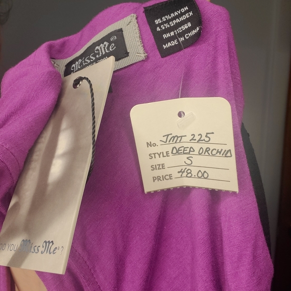 MISS ME Jean Brand Purple Asymmetric Tank Top - Picture 12 of 12